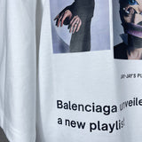 Close-up of Balenciaga t-shirt craftsmanship