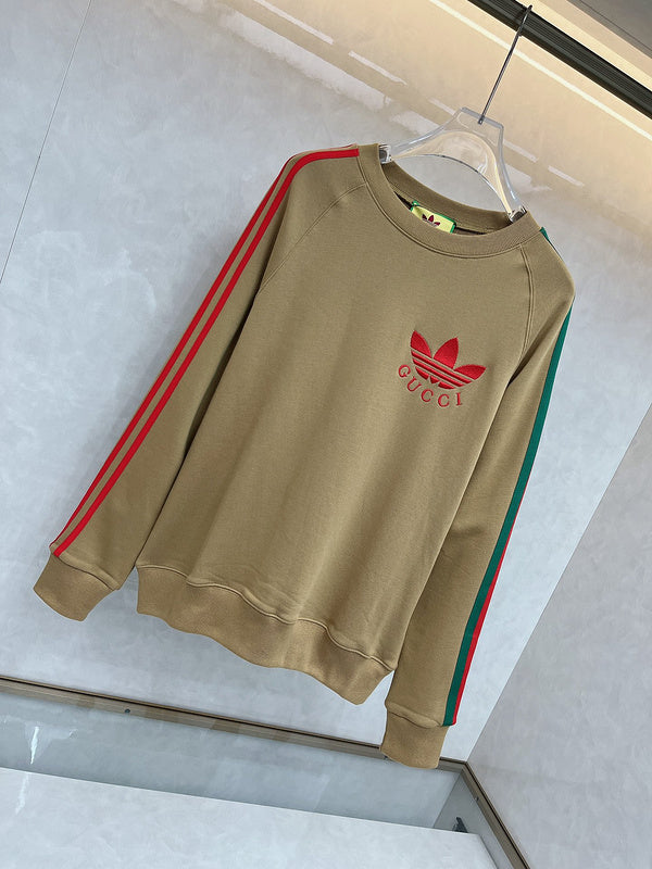 Side profile of Gucci luxury clothing with monogram-inspired silhouette