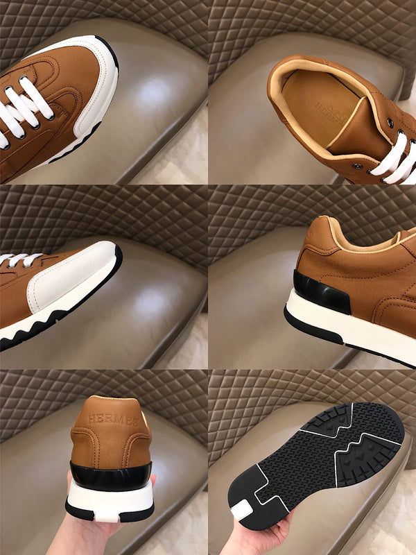 Hermès Chocolate Brown Chunky Platform Sneakers - Lifestyle Styling Shot