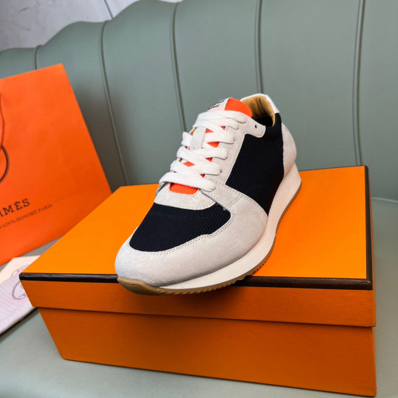 Hermès Grey Bow-Detail Flats - Side Profile View
