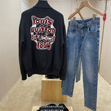 Side profile of Louis Vuitton luxury clothing with contemporary cut