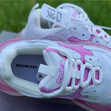 Balenciaga White Chunky Platform Sneakers - Side Profile View