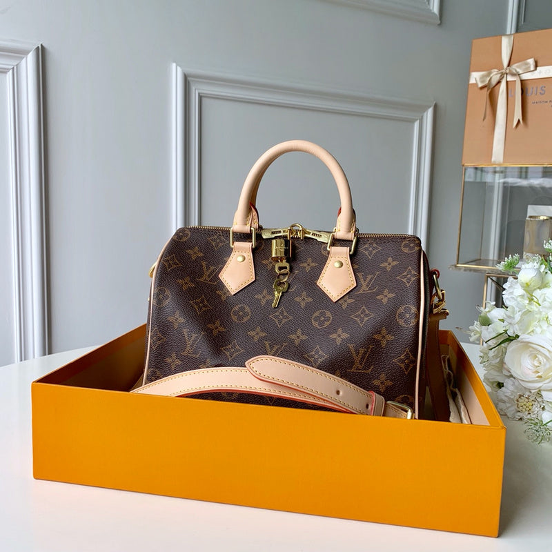 Front view of classic sleek women's handbag – women's statement bag