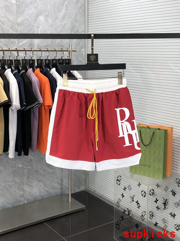 Back view of Rhude luxury clothing with label-forward styling