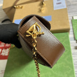 Side view of streamlined structured handbag