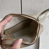 Top view of structured polished women's handbag – women's designer-style accessory