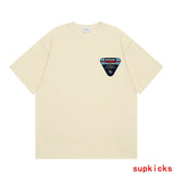Side profile of Rhude luxury clothing with signature branding