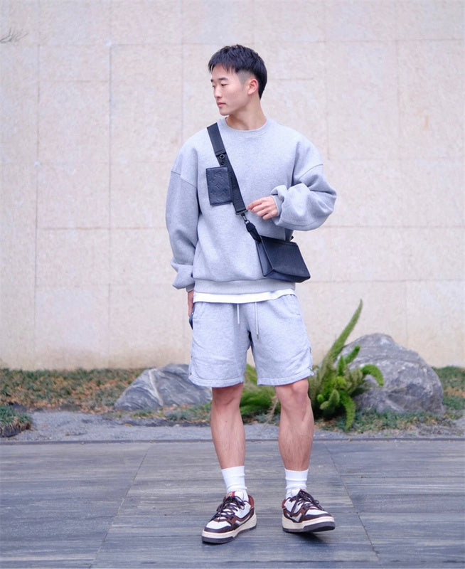 clean-lined carryall bag styled with outfit