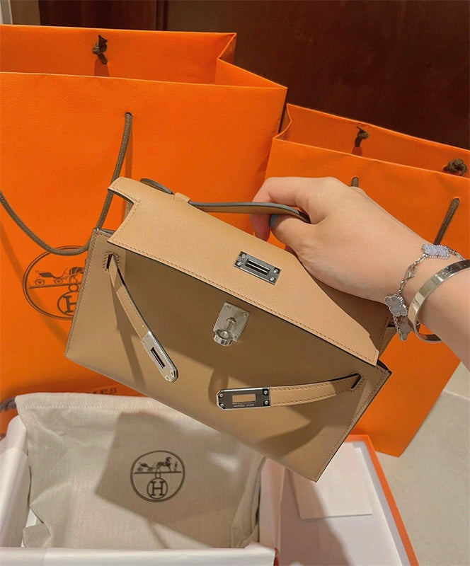 Side view of versatile structured handbag