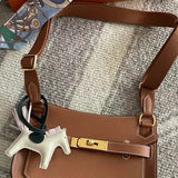 Close-up detail of modernist bag design