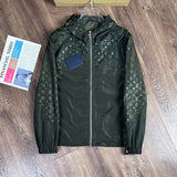 Side profile of Louis Vuitton luxury clothing with logo-detail design