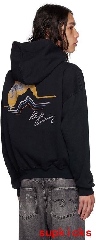 Full styled look of Rhude luxury clothing with signature branding
