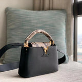 Close-up detail of chic signature women's handbag – women's everyday handbag