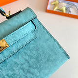 Side view of considered structured handbag