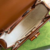 Side view of chic structured handbag