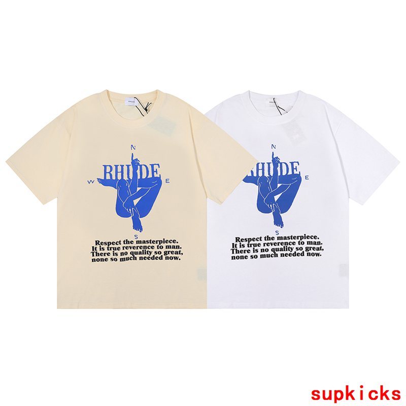Front view of Rhude luxury clothing with contemporary cut