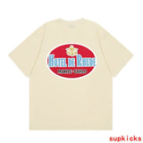 Side profile of Rhude luxury clothing with logo-detail design