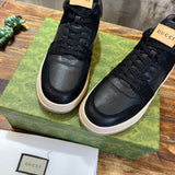 Gucci tonal black luxury sneakers view 5 padded collar comfort