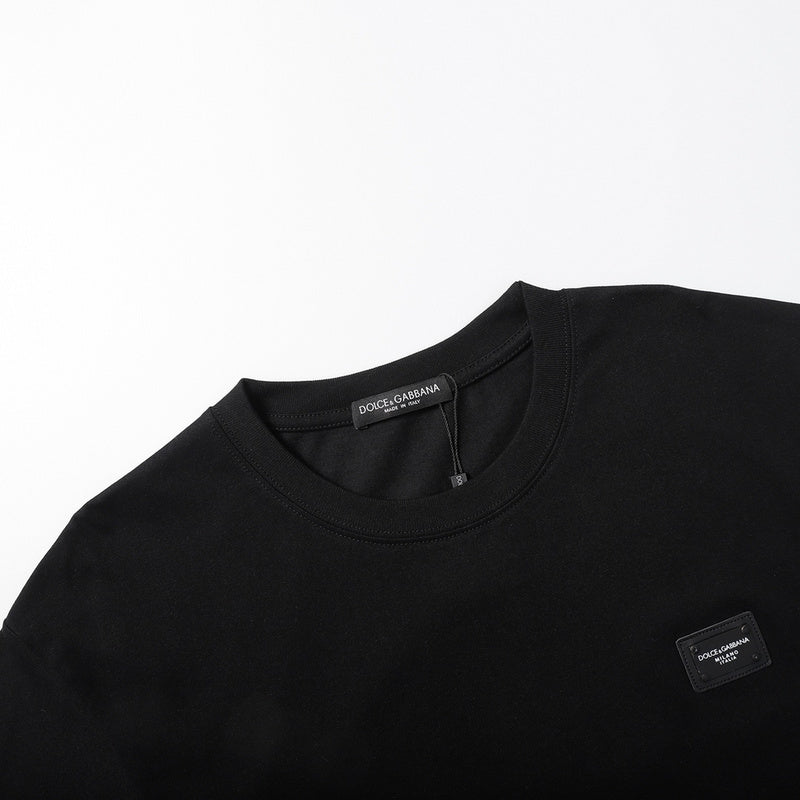 Close-up detail shot of Polo cotton polo shirt with signature branding