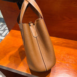 Side view of sophisticated structured handbag
