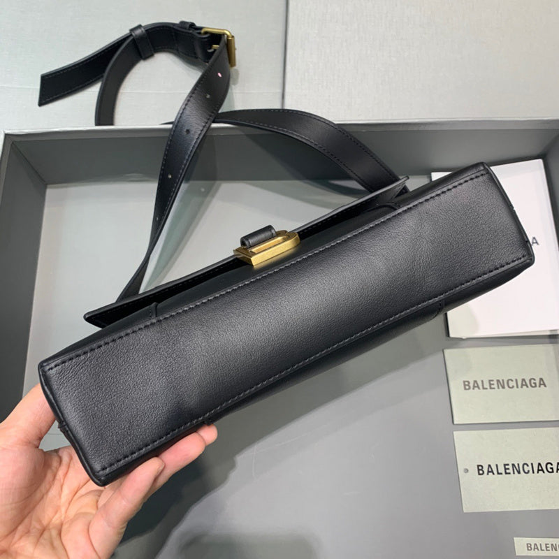 Polished Vegan Leather Handbag - Statement Silhouette | Women's Designer-Inspired Purse #514 - hardware and detail close-up (image 5) of designer-inspired handbag
