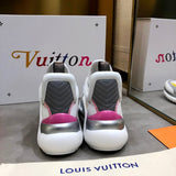 Louis Vuitton Burgundy Slingback Heels - Angled View