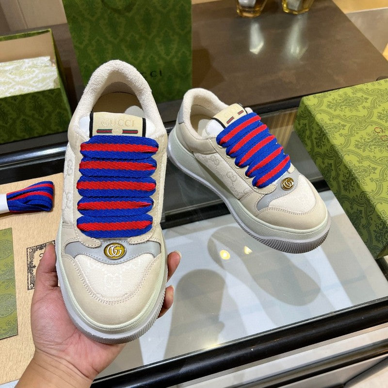 Gucci clean off-white luxury sneakers view 8 bold athletic profile