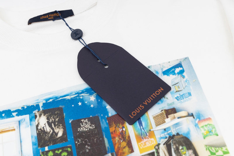 Flat lay presentation of Louis Vuitton luxury clothing with streetwear-inspired cut