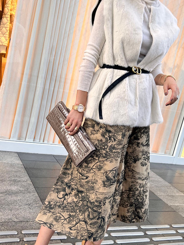 Close-up detail of sophisticated bag design