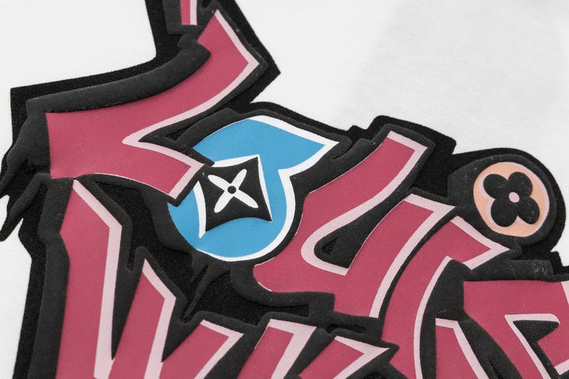 Flat lay presentation of Louis Vuitton cotton t-shirt with logo-detail design