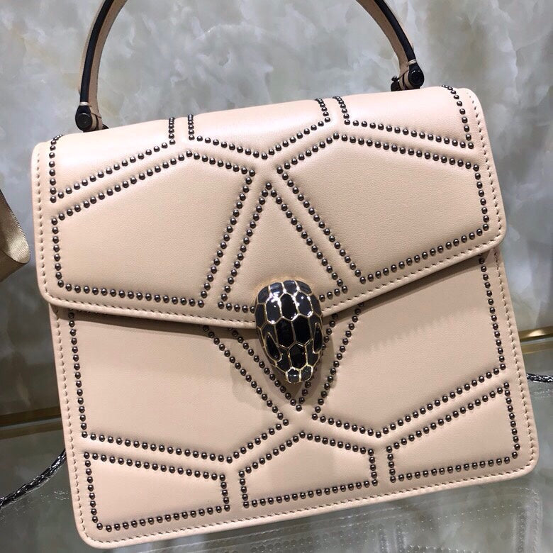Refined Vegan Leather Handbag - Refined Silhouette | Women's Statement Accessory #1782 - back view (image 4) of designer-inspired handbag