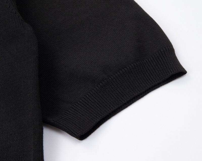 Back view of Polo cotton polo shirt with monogram-inspired silhouette