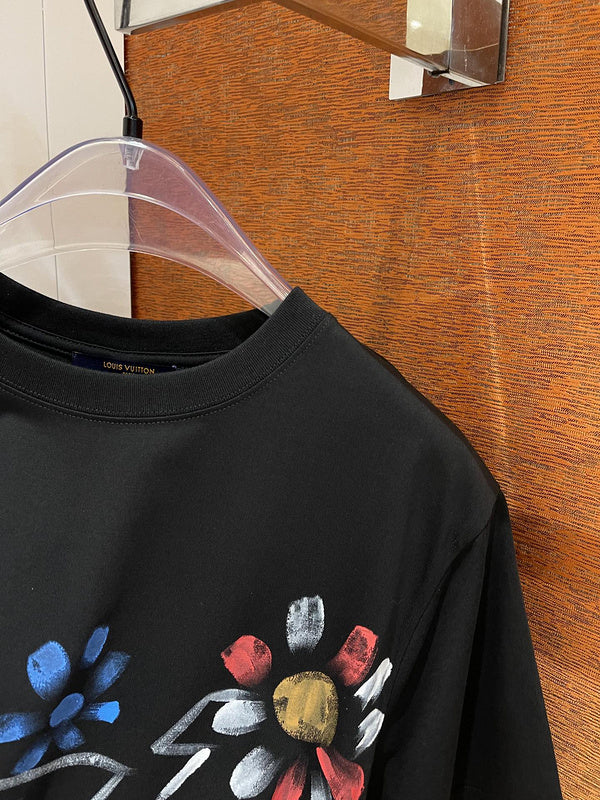 Flat lay presentation of Louis Vuitton cotton t-shirt with relaxed-fit cut
