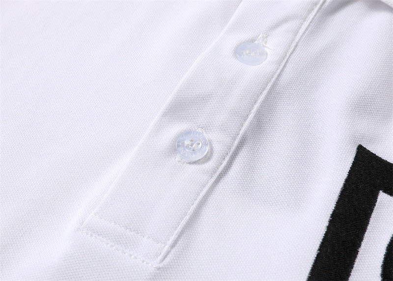 Front view of Polo cotton polo shirt with logo-detail design