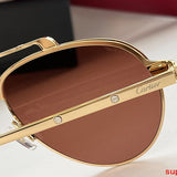 Close-up detail view of Cartier unisex sunglasses