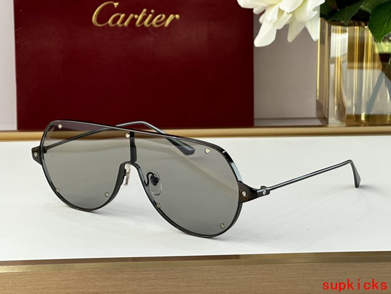 Close-up detail view of Cartier unisex sunglasses
