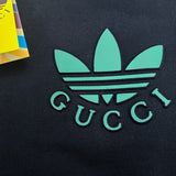 Back view of Gucci luxury clothing with signature branding