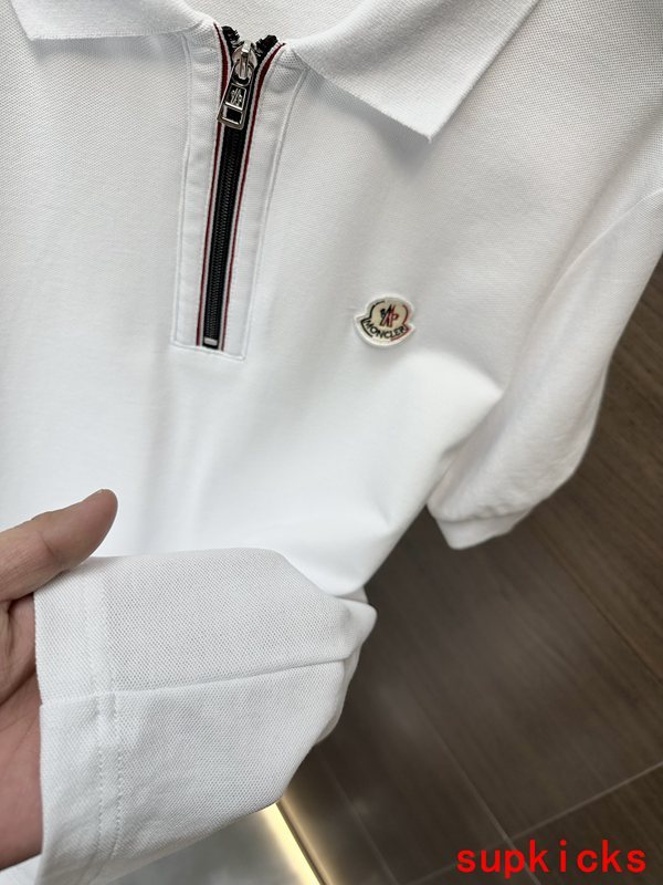 Back view of Moncler luxury clothing with signature branding