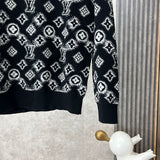 Front view of Louis Vuitton luxury clothing with logo-detail design