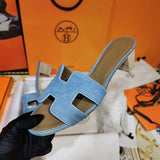 Hermès Nude Gladiator Sandals - Close-Up Texture View