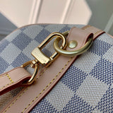 Close-up detail of sleek classic women's handbag – women's statement bag