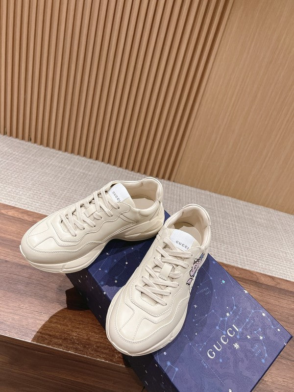 Gucci soft grey luxury sneakers view 7 chunky sole construction