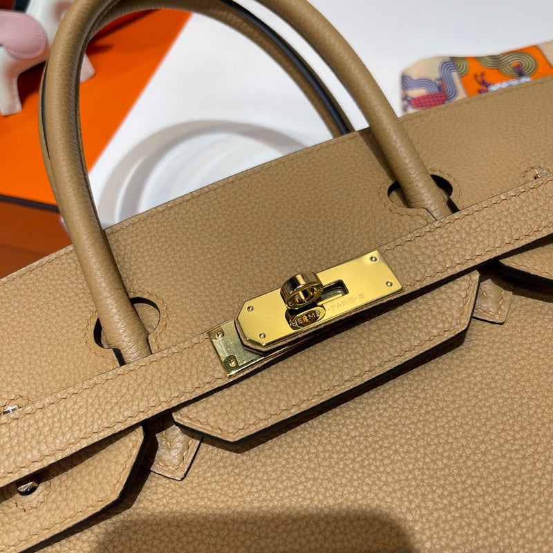 Side view of timeless structured handbag