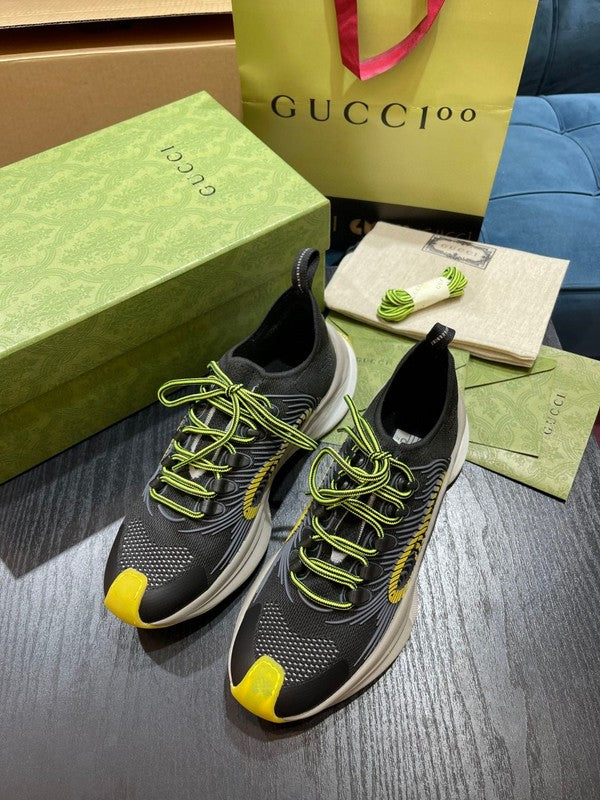 Gucci stone beige luxury sneakers view 8 bold athletic profile