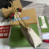 Side view of contemporary structured handbag