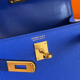 Side view of considered structured handbag