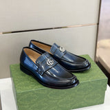 Gucci Luxury sneakers in tonal black bold athletic profile front view