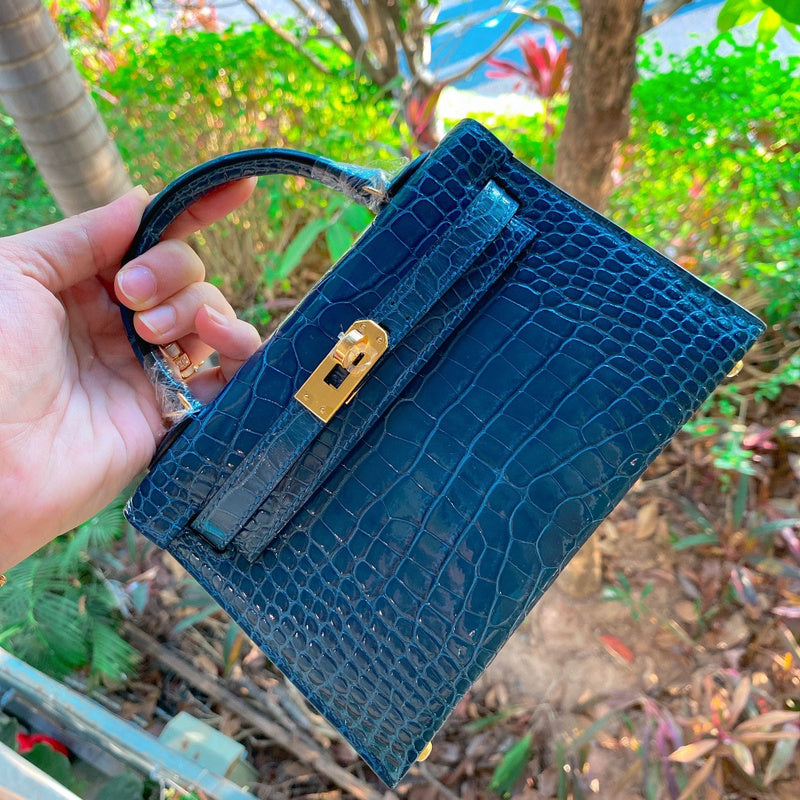 Understated bag shown from front angle