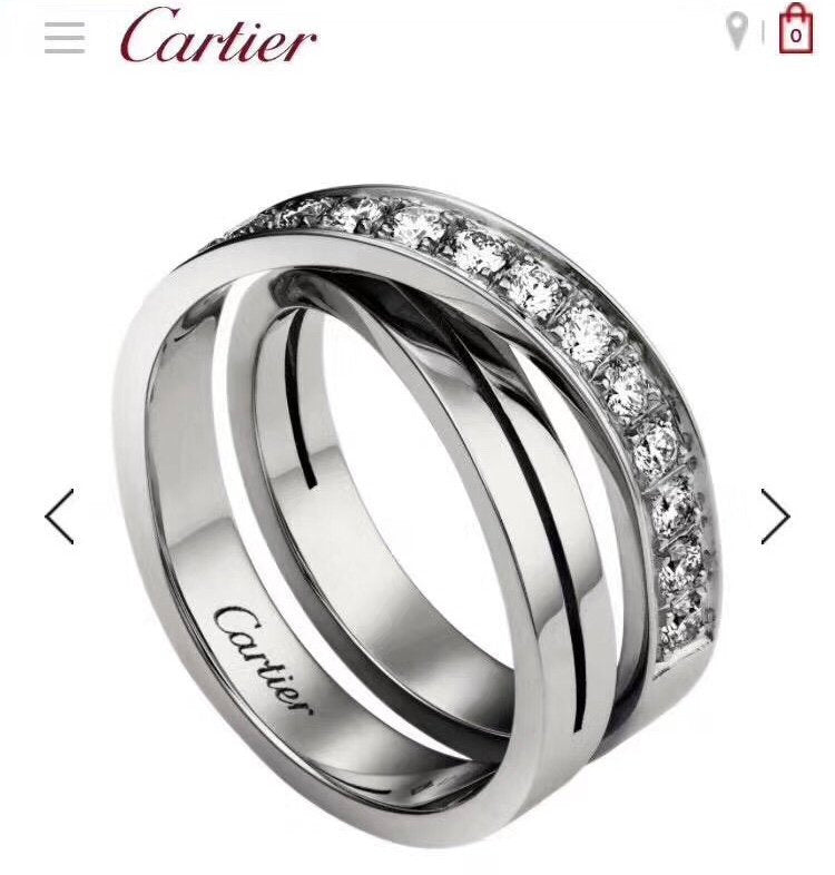 Close-up detail view of Cartier unisex jewelry piece