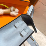 Side view of smart structured handbag